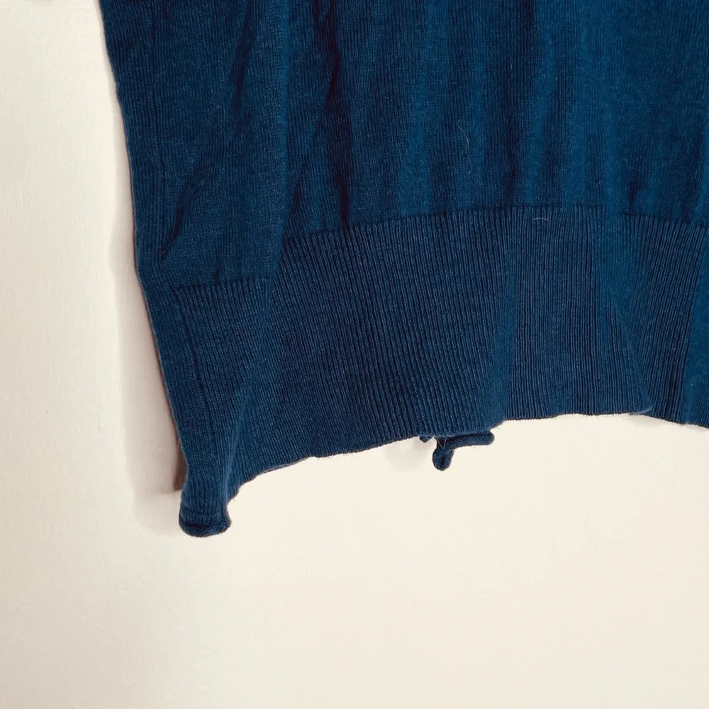 Laura Scott dark blue short sleeve open front cardigan sweater Size XL - Picture 5 of 11